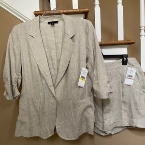 KAREN KANE Linen Blazer & Shorts Suit (NWT)